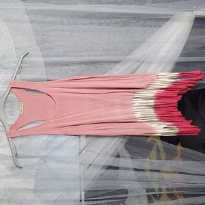 Ombre Tiedye Fringe Tank Gypsy Daisy SM Pink&White